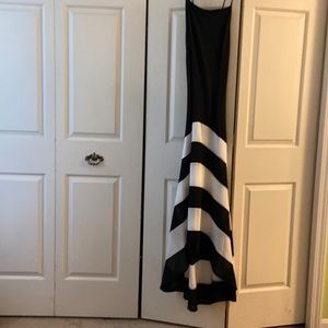NWOT never worn beautiful black & white maxi slip dress! L